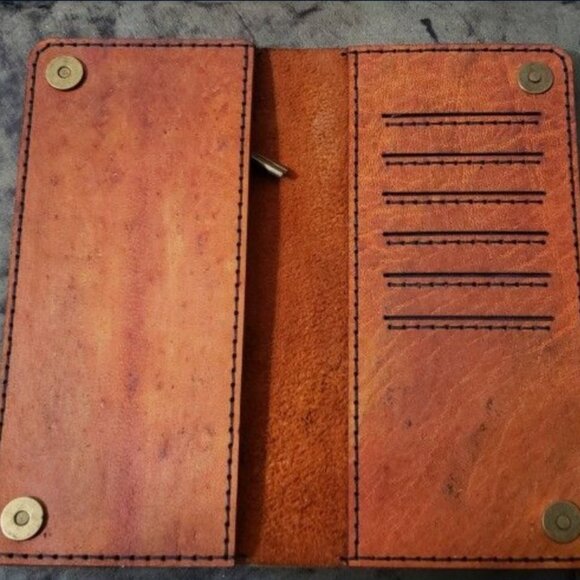 Vintage Style Artnamics Camel Leather Wallet - Picture 1 of 11